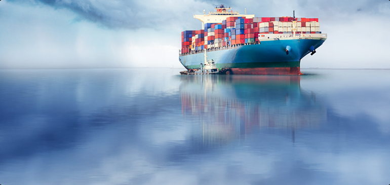 Shipping boat with cargo